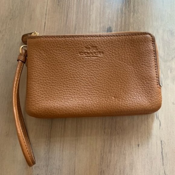 COACH Double Zip Wristlet Wallet (Brown) - Picture 2 of 4